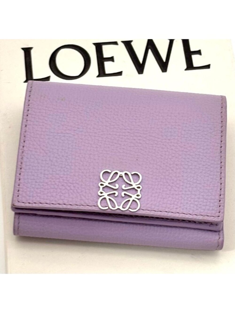 Loewe Wallet Anagram Trifold Purple
